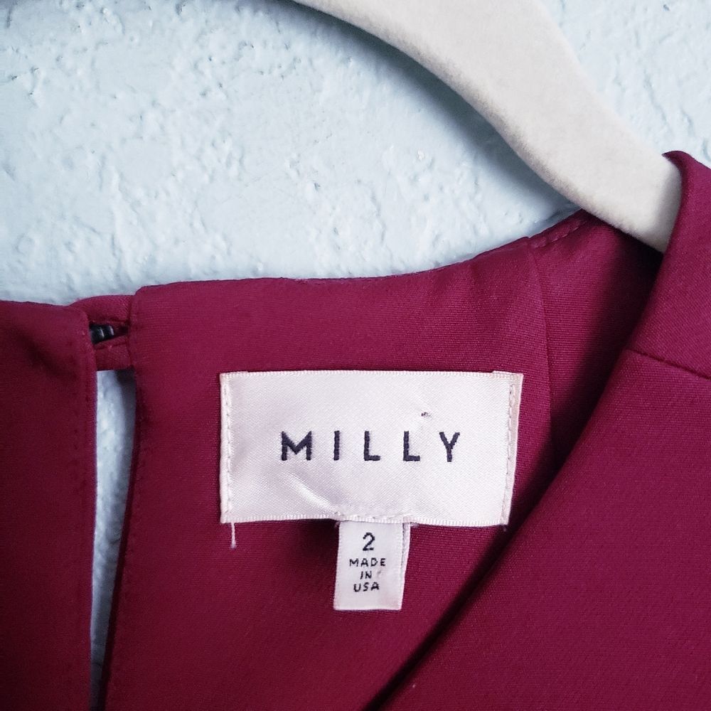 Milly Burgundy and Red Colorblock Dress - Picture 5 of 9